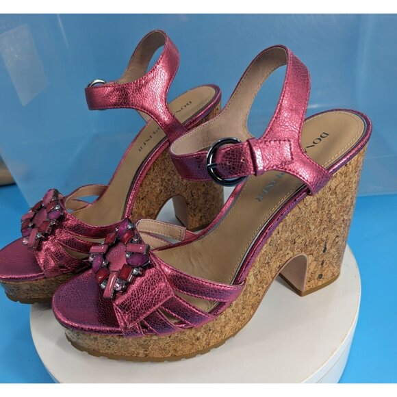 DONALD PLINER galatea crystal‎ wedge platform sandal NWOB $258 - Picture 4 of 14